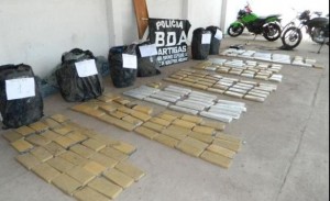 190 kilos de maconha apreendida em Bella Unión